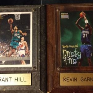 Kevin Garnett and Grant Hill card plaques
